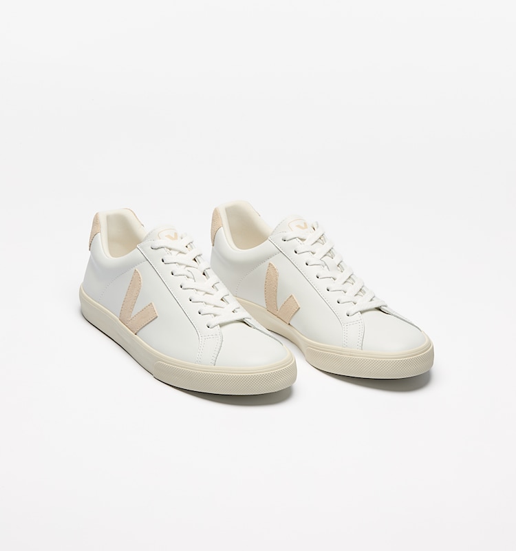 veja baskets esplar-logo cuir blanc eo0202335 Top view