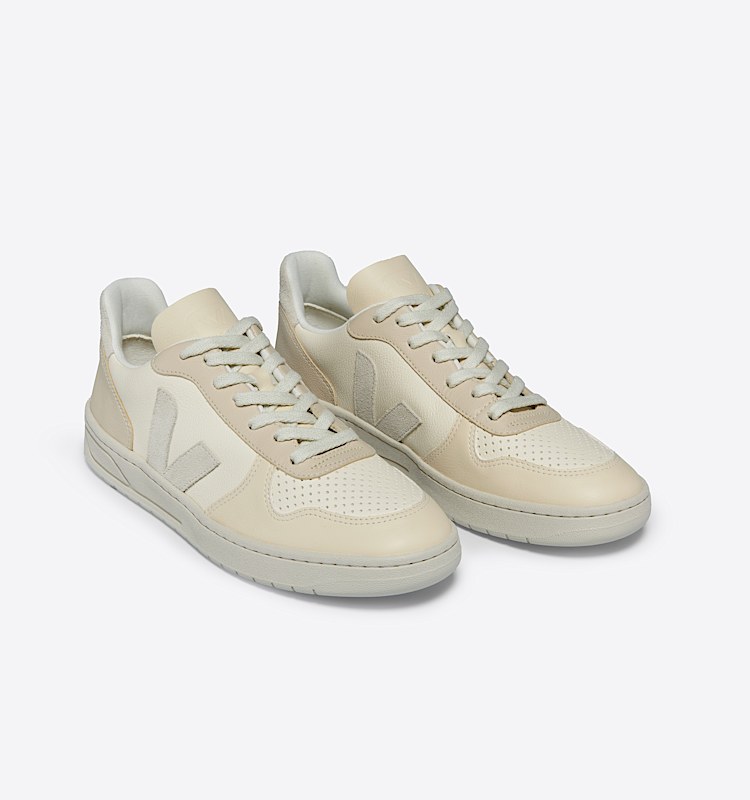 veja baskets v-10 cuir beige vx0503673 Top view