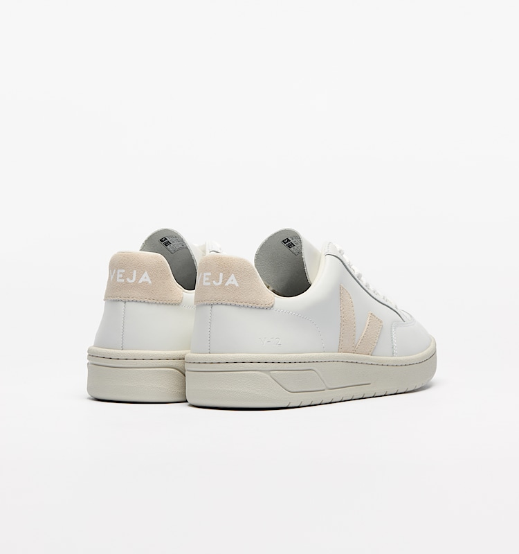 veja baskets v-12 cuir blanc xd0202335 Back view