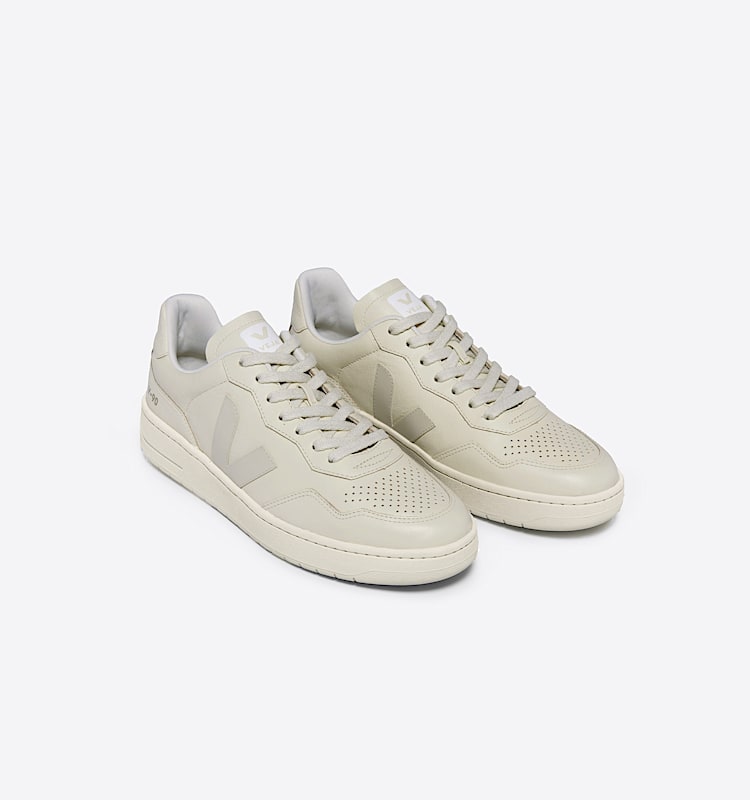 veja baskets v-90 cuir beige vd2003381 Top view