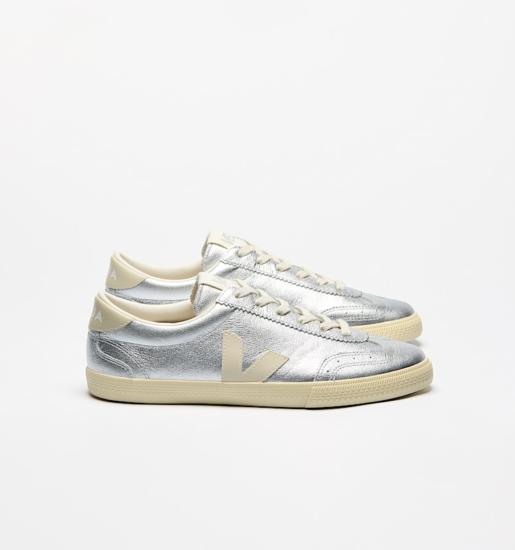 veja baskets volley cuir argente vo2020749 Lateral view