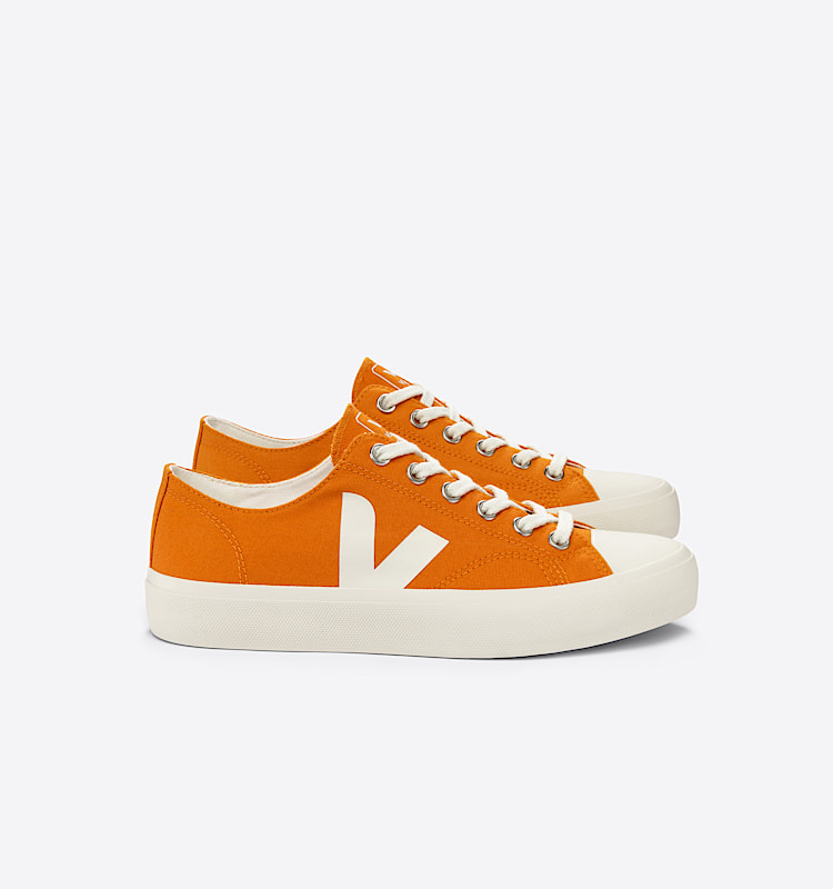 veja baskets wata-ii-low coton-biologique orange pl0103175 Lateral view