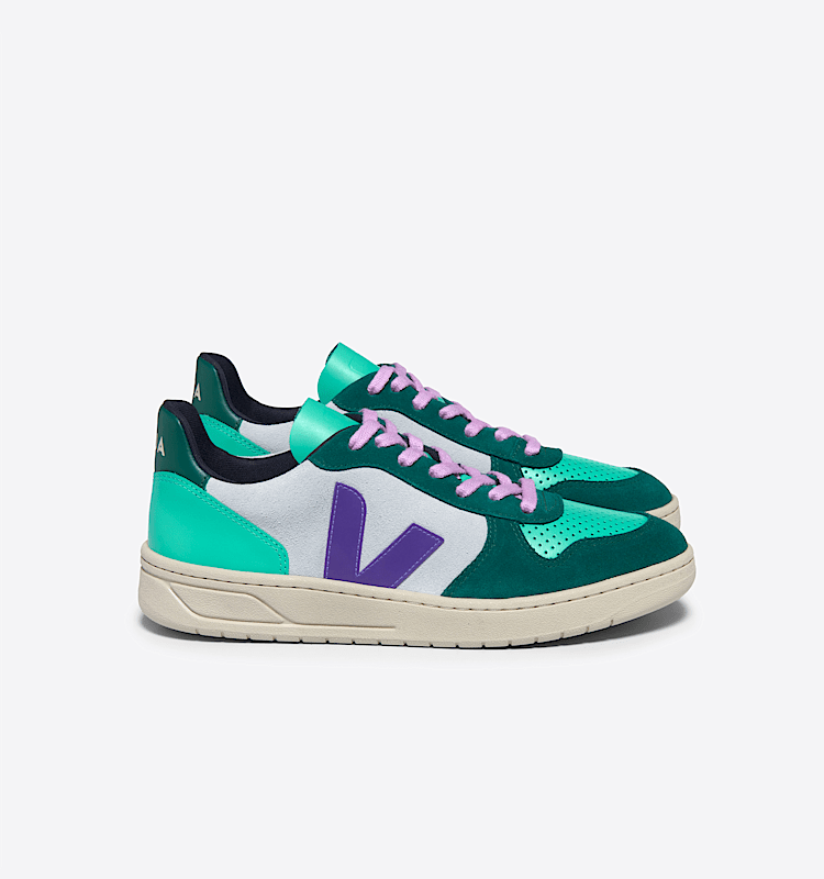 veja baskets v-10 su&egrave;de multicolor vx0303670 Lateral view